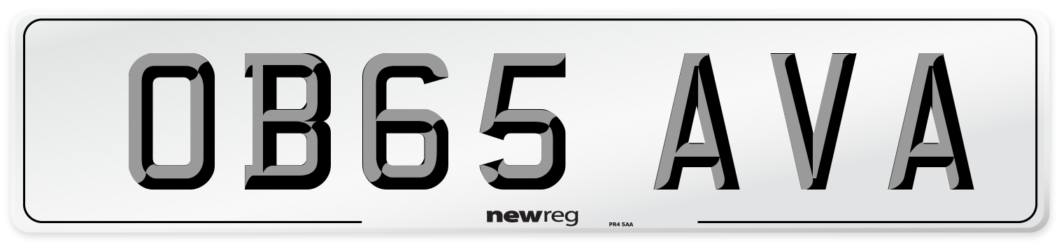 OB65 AVA Number Plate from New Reg